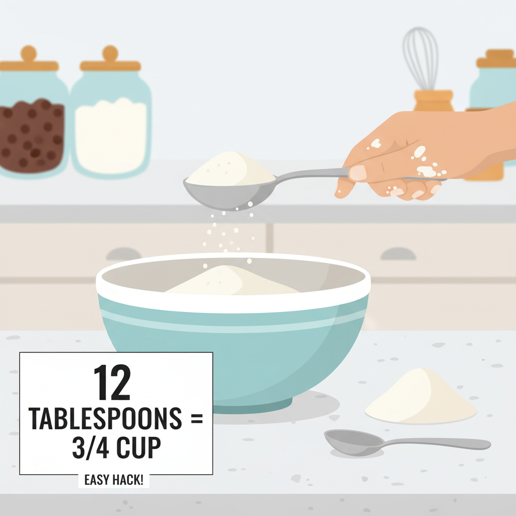 Measuring 3/4 Cup of Flour with Just a Spoon